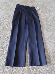 boys girls school uniform pants navy blue with pockets, easy care wrinkle free