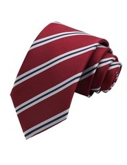 Striped Ties for Men 3.15″ Classic Plaid Pattern Mens Necktie Burgundy Striped