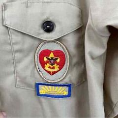 VTG BOY SCOUTS OF AMERICA Button Up Shirt Patches Size Youth 16