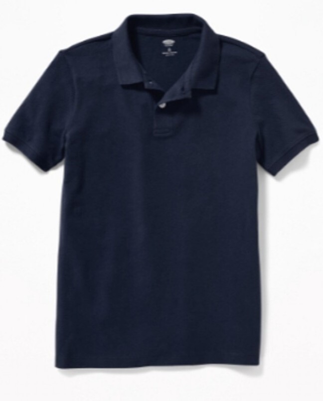 Uniform Built-in Flex Pique Polo for Boys Large (10-12) Ink Blue Free Shipping