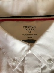 French Toast – Boys Long Sleeved White Button Up Shirt. Size 16.