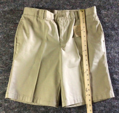 Land’s End School Uniform Shorts Boys Size 14 H Beige Tan Flat Front