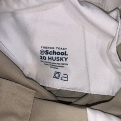 Lot of 2 French Toast Boys Khaki School Uniform Shorts Size 20 Husky Flat Front