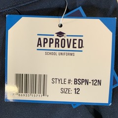 Approved School Uniform Pants Boys Size 12 Blue Slim Fit Double Knee NWT