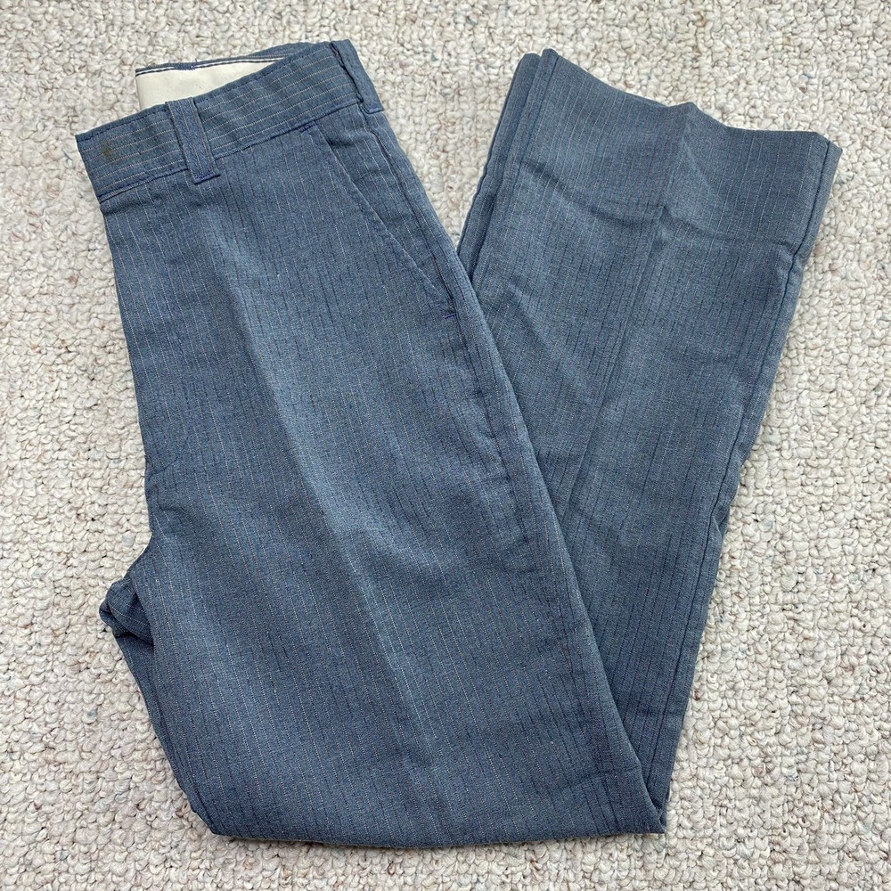 Boys Dress Pants sz 14 Slim Blue Pin Striped School Uniform Minimalist Executive
