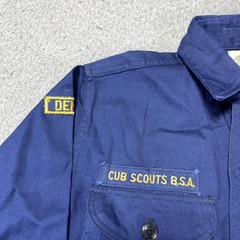 Vintage Boy Scouts Of America Shirt Boys 12 Blue Cub Scouts Uniform Patches