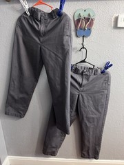 Lands End Boys Gray Pants Size 20 Adjustable Waist School Uniform Lot Of 2