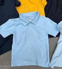 LOT of 6 Boys uniform IZOD,OLD NAVY,GEORGE PERFORMANCE Fabric Polo Shirts 6-7