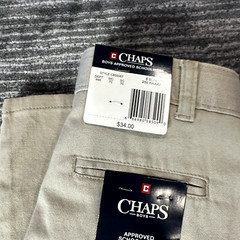 Chaps Boys 8 Slim Pants Khaki Tan Approved Schoolwear Uniform Flat Front New