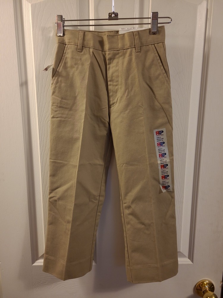 NWT Royal Park School Uniform Pants – Size 6 (23×19) Khaki Adjustable Waist