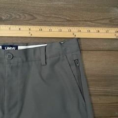 Lands End School Uniform Flat Front Zip Pocket Gray Adj Waist Shorts Boys 16