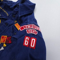 True Vintage Boy Scouts Of America Sanforized Uniform Shirt Boys 11 Rare Patches