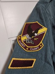 Alert Cadet Uniform Shirt Size Youth Large Vtg Green Dress Top Scouts Boys