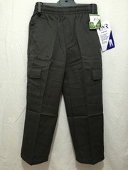 BNWT Boys Sz 12 LWR Brand Dark Grey Elastic Waist Cargo Side Pocket School Pants