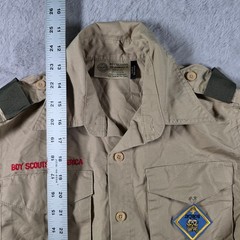 Boy Scouts of America Uniform Shirt Boys Youth Medium Tan Patches Webelos Bobcat