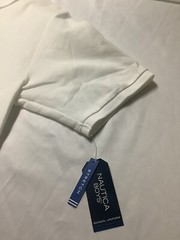 NAUTICA BOYS XL 18-20 SHORT SLEEVE SCHOOL UNIFORM POLO SHIRT, WHITE BOX E