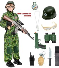Special Forces Army Costume Child Sz L Camo Military Tactical Uniform Halloween