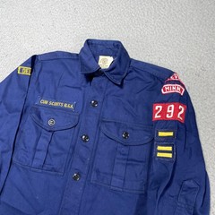 Vintage Boy Scouts Of America Shirt Boys 12 Blue Cub Scouts Uniform Patches