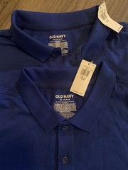 Old Navy Polo Boy’s School Uniform Shirt, Royal Blue Size XXL 18 Plus (2pairs)