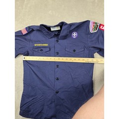 Boy Scouts of America Shirt Kids Youth Large Blue Short Sleeve Patches Gorpcore