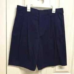 Very Dark Navy Blue Pleated Khaki School Uniform Shorts Boys Size 18 Husky