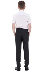 Boys ex BHS Slim Fit Skinny Grey Adjustable Waist Black School Trousers