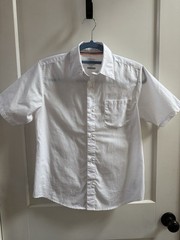 French Toast Boys White Short Sleeve Uniform Shirt Size 14 55% Cotton 45% Poly