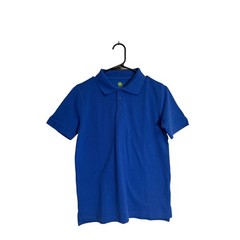 Real School blue short sleeve shirt youth large unisex pique polo