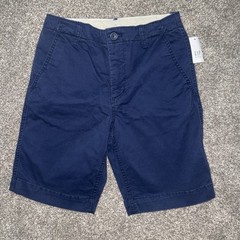 Gap Kids Size 16 Slim Boys Shorts Navy Blue Dress Uniform Chino Flat Front NWT