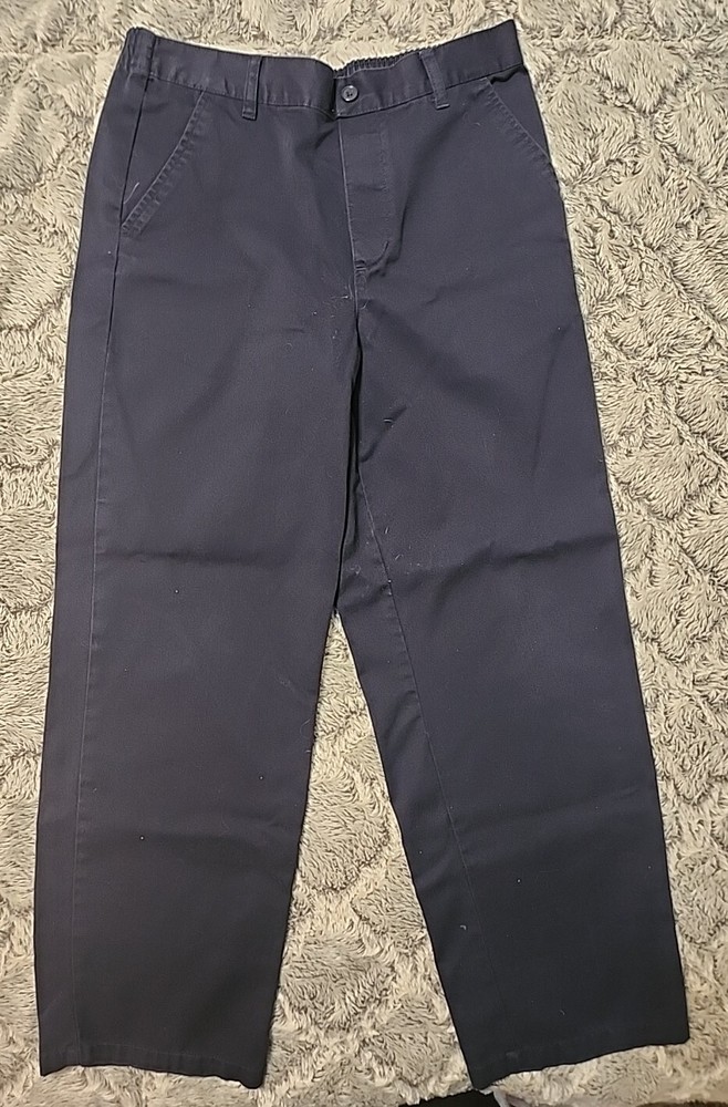 Boys Twill Uniform Pants HUSKY 14 Relaxed Fit Navy C46