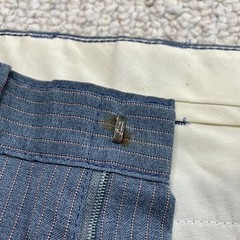 Boys Dress Pants sz 14 Slim Blue Pin Striped School Uniform Minimalist Executive