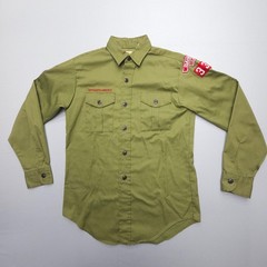 Vintage ~70s USA Boy Scouts Of America Boys Uniform Shirt Youth 14 Green BSA