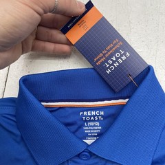 French Toast Polo Shirt Boys 10-12 Blue Performance Moisture Wicking Uniform