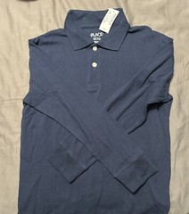 Boy/girl Uniform Long Sleeve Pique Polo 3 Pack – Navy Blue/Nautico Size 10/12