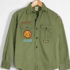 Vintage Boy Scouts of America Sanforized Shirt Youth Size Patches Utah Salt Lake