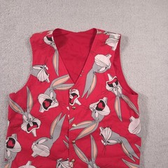 Bugs Bunny Vest Boys Large Red Looney Tunes Cartoon Graphic Waistcoat Novelty