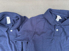 LOT of 3 Boys uniform FADED GLORY,JERZEES Long sleeve Polo Shirts NAVY BLUE M/L