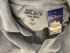 Authentic Galaxy School Uniform Polo Shrit Gray Size M