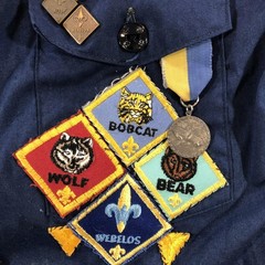 Vintage Boy Scouts Of America Shirt Youth Small Blue Uniform Patches 1980s