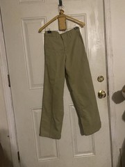 Dickies Khaki Uniform Pants Size 14R 26 W Preteen/Youth EUC Flat Front