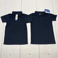 Nautica 2-Pack Navy Blue Short Sleeve Polo Shirts School Uniform Unisex M 8-10 Y