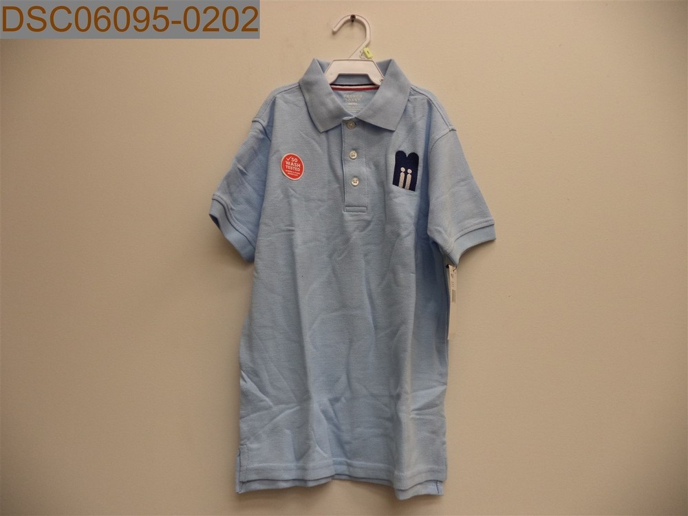 NWT has a school logo French Toast Boys Short Sleeve Polo Size M 8
