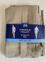 French Toast Boys Uniform Straight Fit Adjustable Waist Pants 2 PK(KHAKI 16)NWT