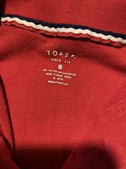 Boys Size 8 School Uniform Polo Shirts Short Sleeve, 5 Shirts, Navy, Red, White