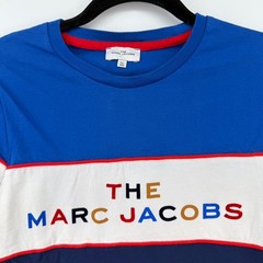 The Marc Jacobs Long Sleeve Logo T-Shirt Blue White Colorblock Youth 12Y