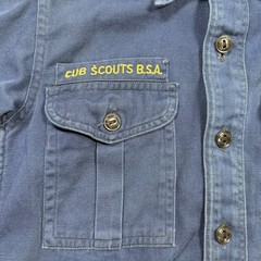 1960s Boy Scouts Of America Sanforized Uniform Shirt Navy Blue Patches NY VTG