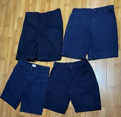 Lots of 4 Navy Shorts School Uniform for Boys Adjustable waistline Size 10