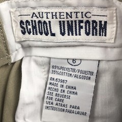 Authentic School Uniform Shorts Boys 6 Beige Elastic Waist Pleated Front NWT