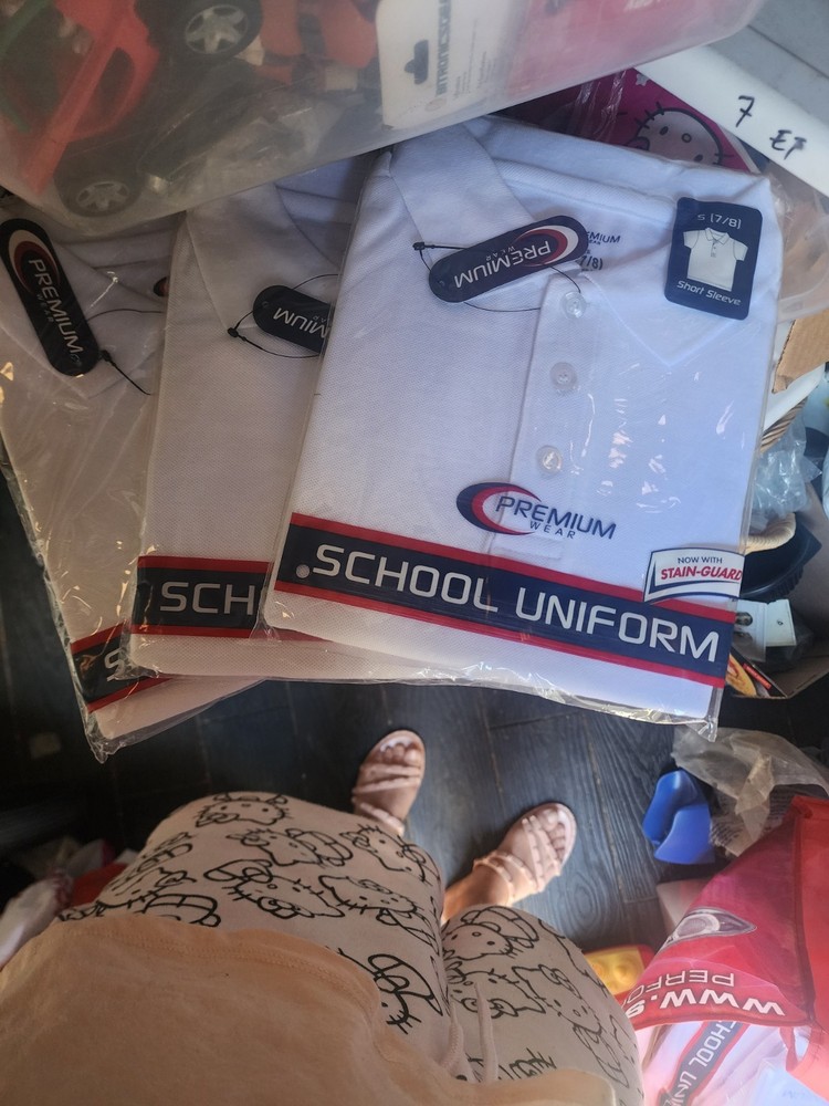 Lot Of Three Premium Wear School Uniform Polo T Shirts White Size 7/8