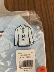 French Toast Boys Size M Long sleeve Collared Blue Polo Shirt Uniform